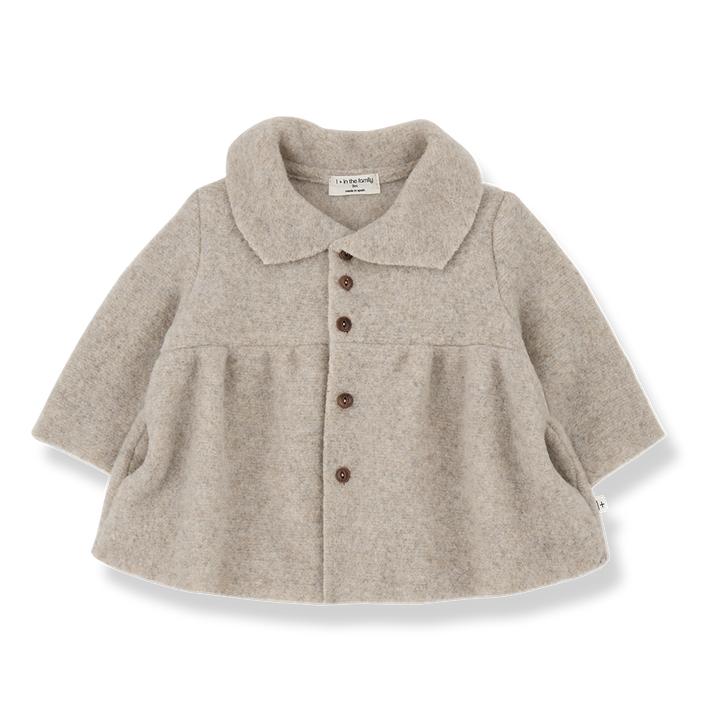 jacket wool flowy with collar - tortora