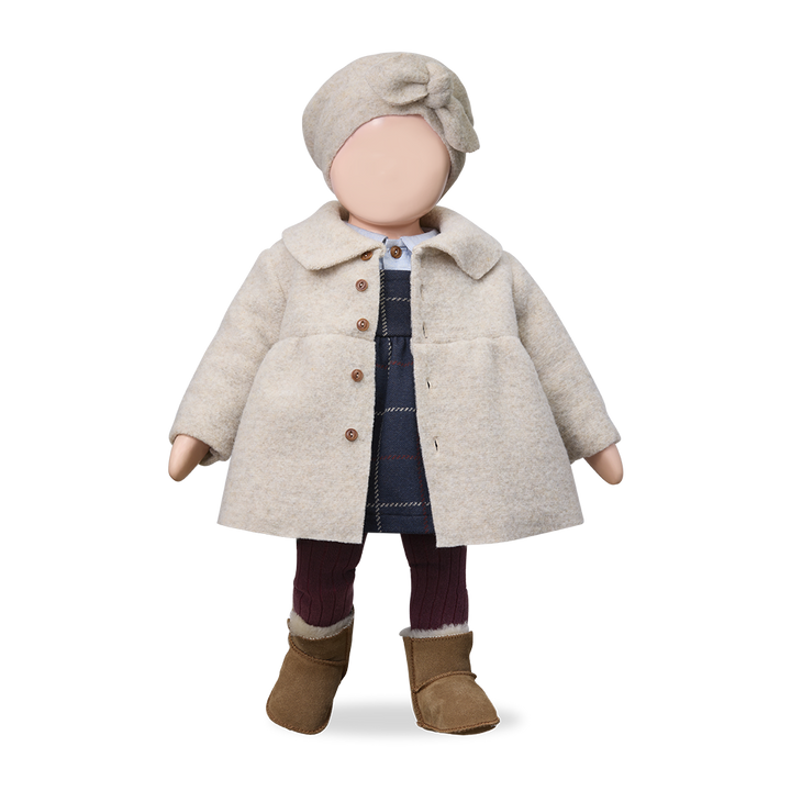 jacket wool flowy with collar - tortora