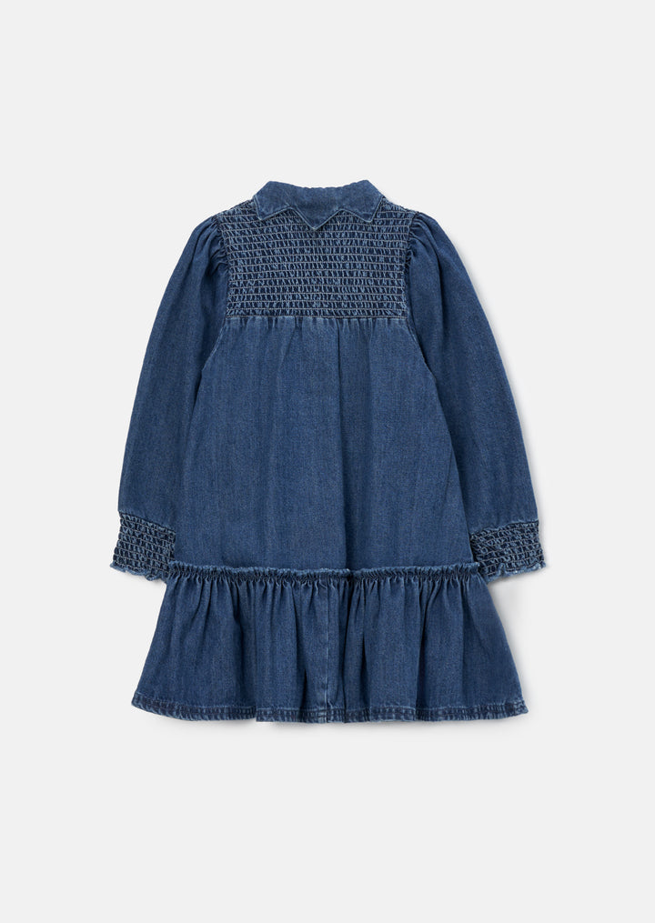 dress smocked top shirt style - denim