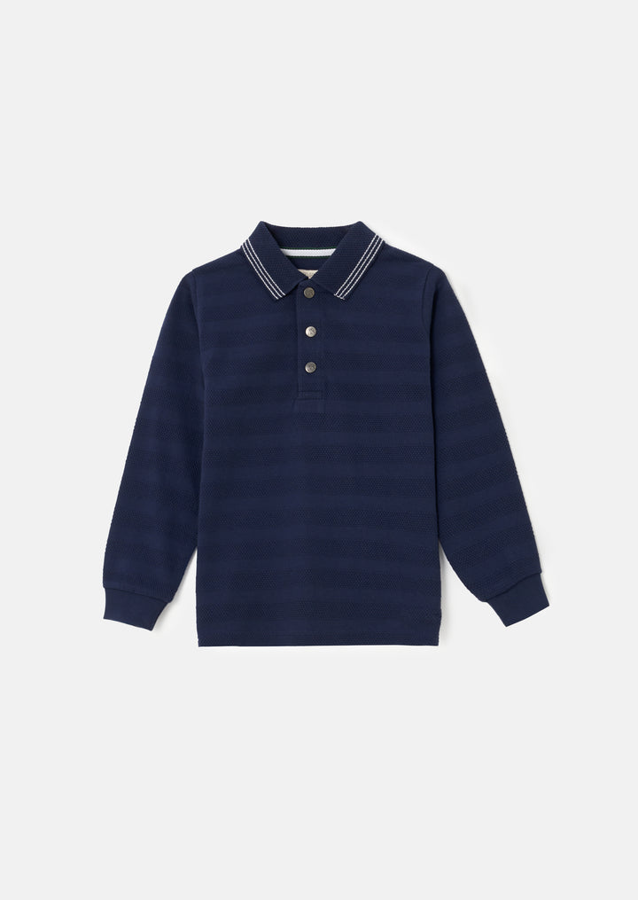 polo l/s textured snaps - blue