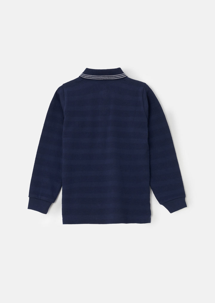 polo l/s textured snaps - blue