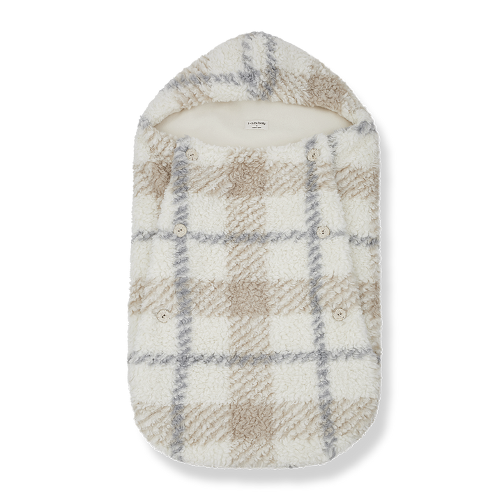 bunting sherpa plaid - ecru