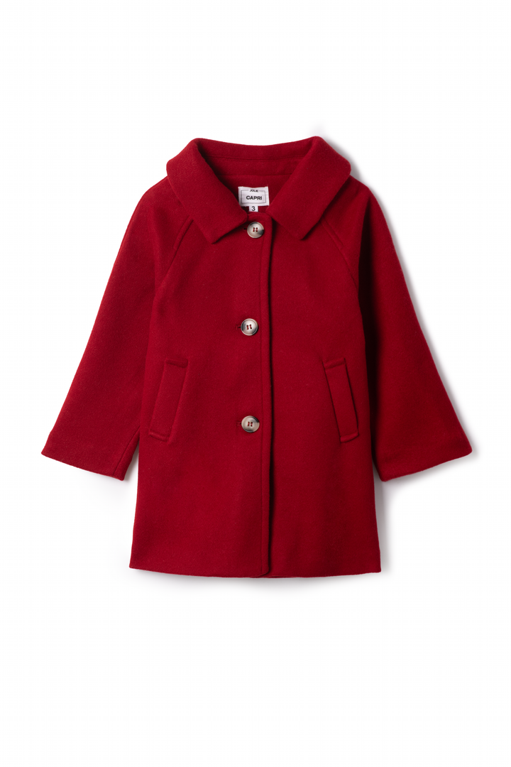 coat wool trench - cranberry mix