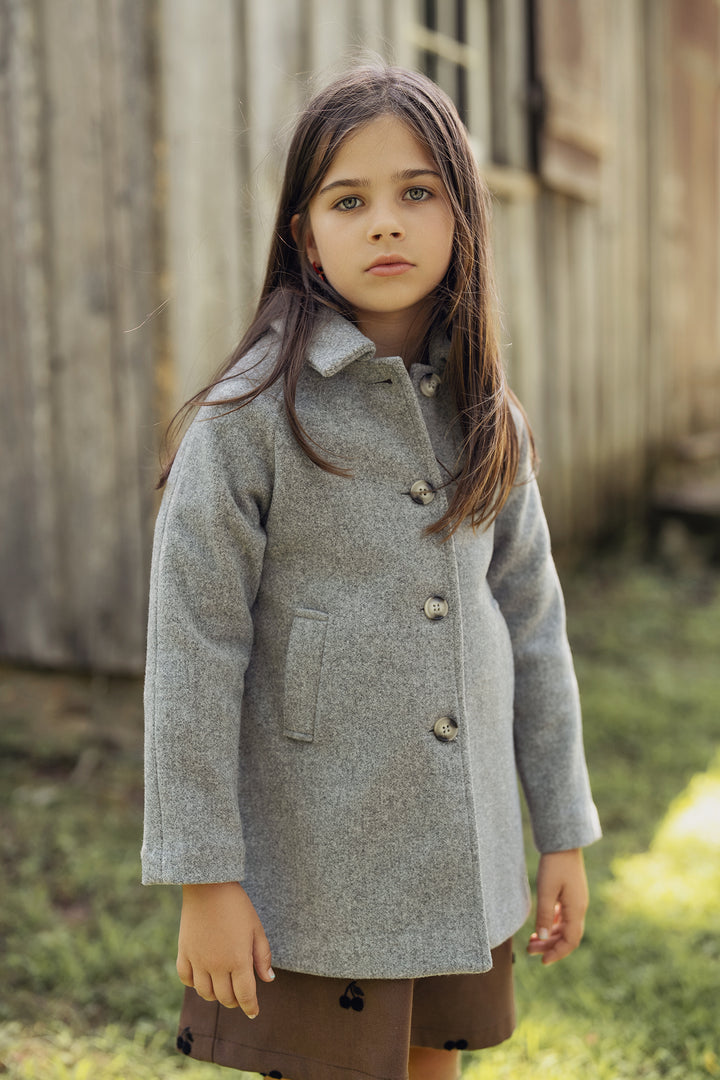 coat wool trench - dove grey mix