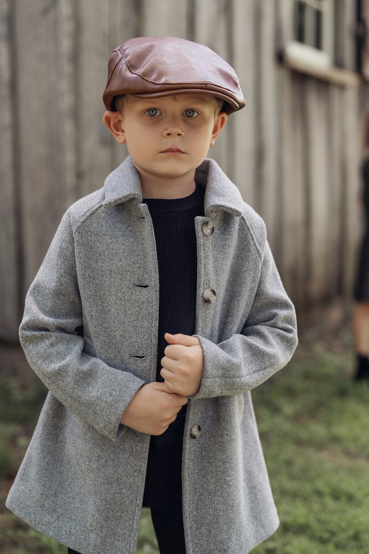 coat wool trench - dove grey mix