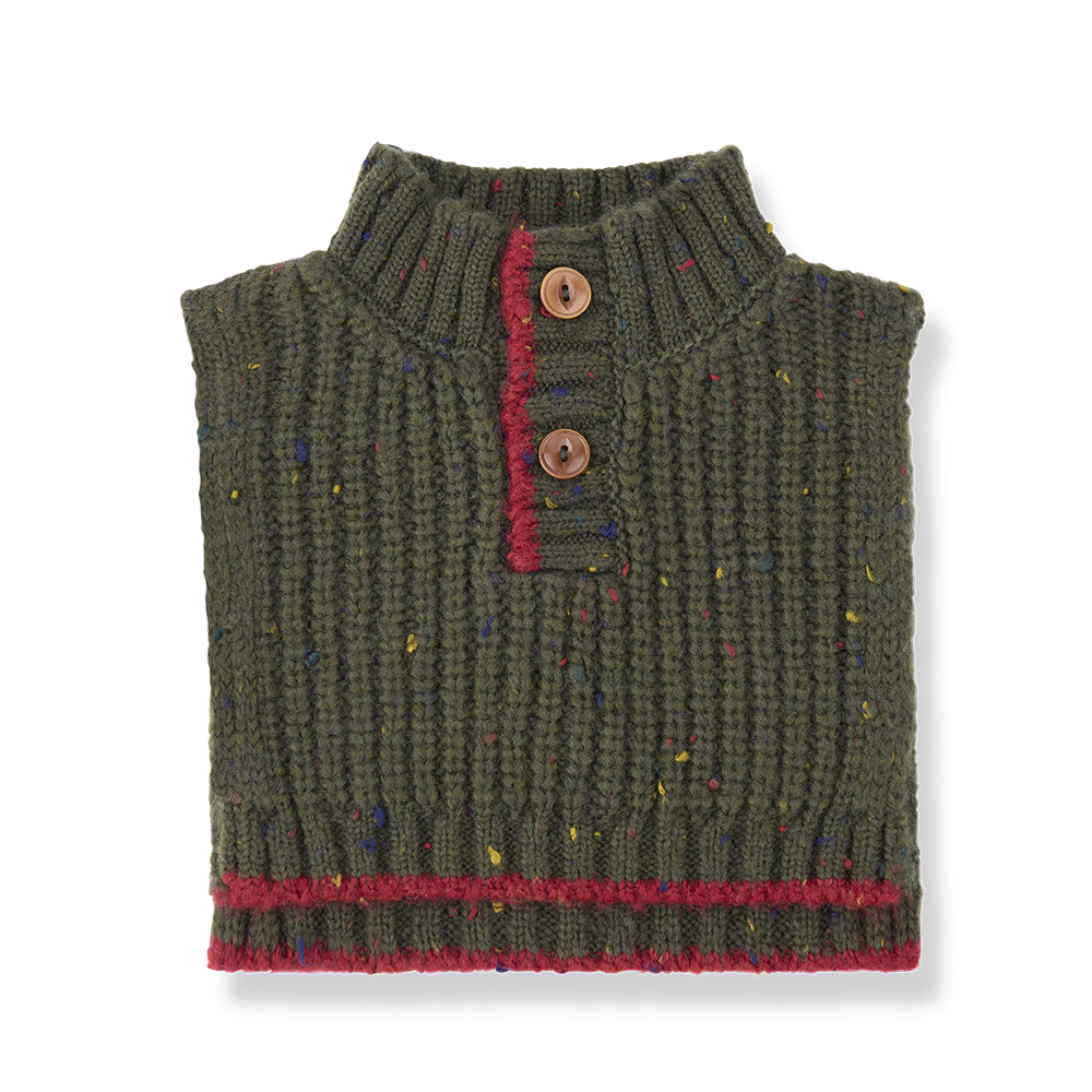 vest chunky knit speckled - khaki