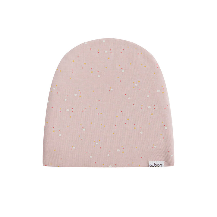 set footie allover dot print wrap with beanie and blanket - pink