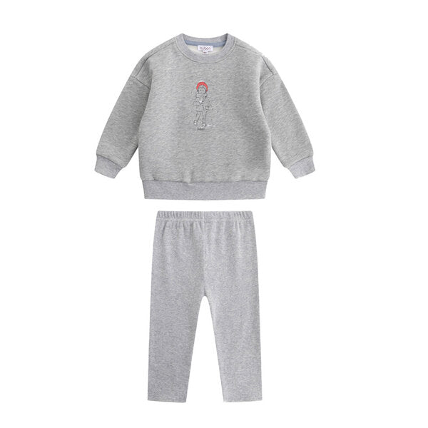set outfit winter boy top and legging - grey