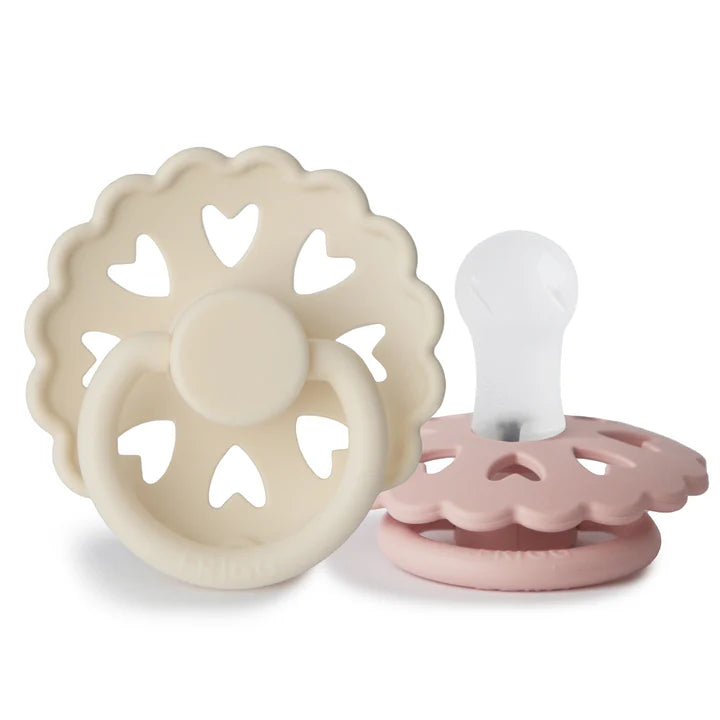 pacifier anderson fairytale silicone rubber 2 pack - cream/blush