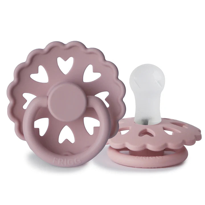 pacifier anderson fairytale silicone rubber 2 pack - mauve/primrose