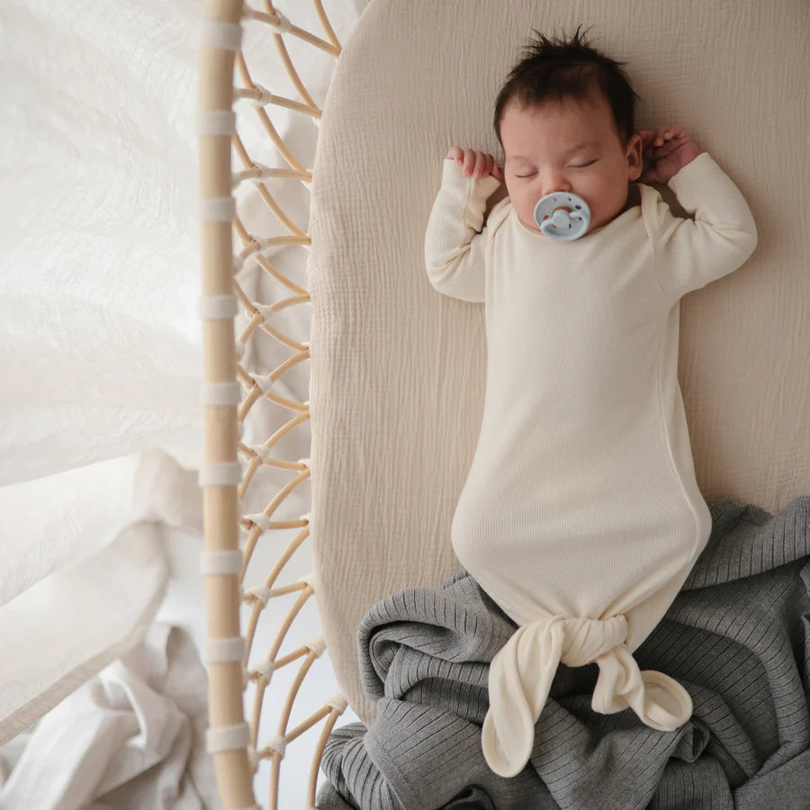 crib sheet regular muslin - fog