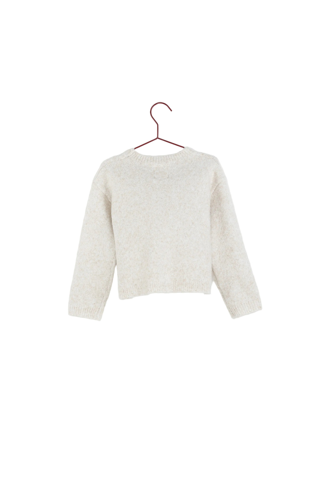top l/s apple knit sweater - oatmeal