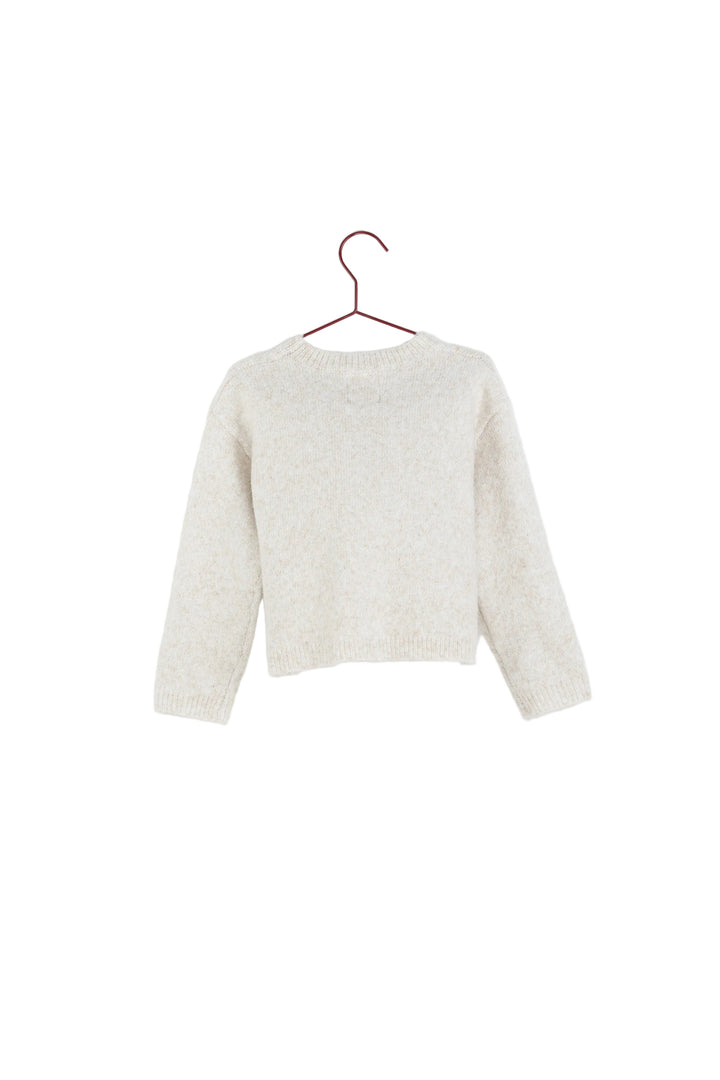 top l/s apple knit sweater - oatmeal