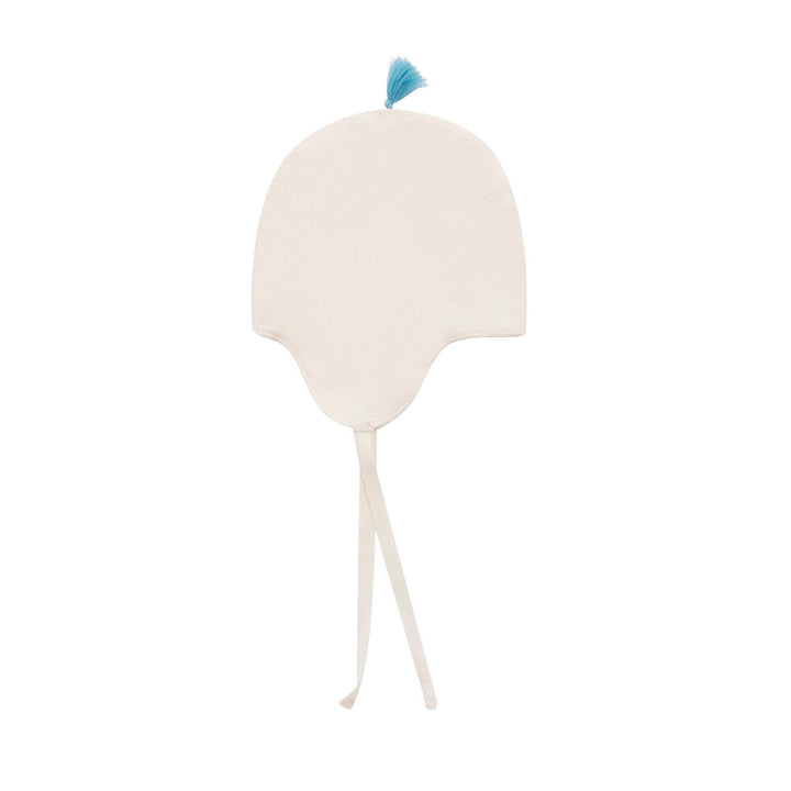 set knit fleece wrap top and pants with bonnet and booties - off white