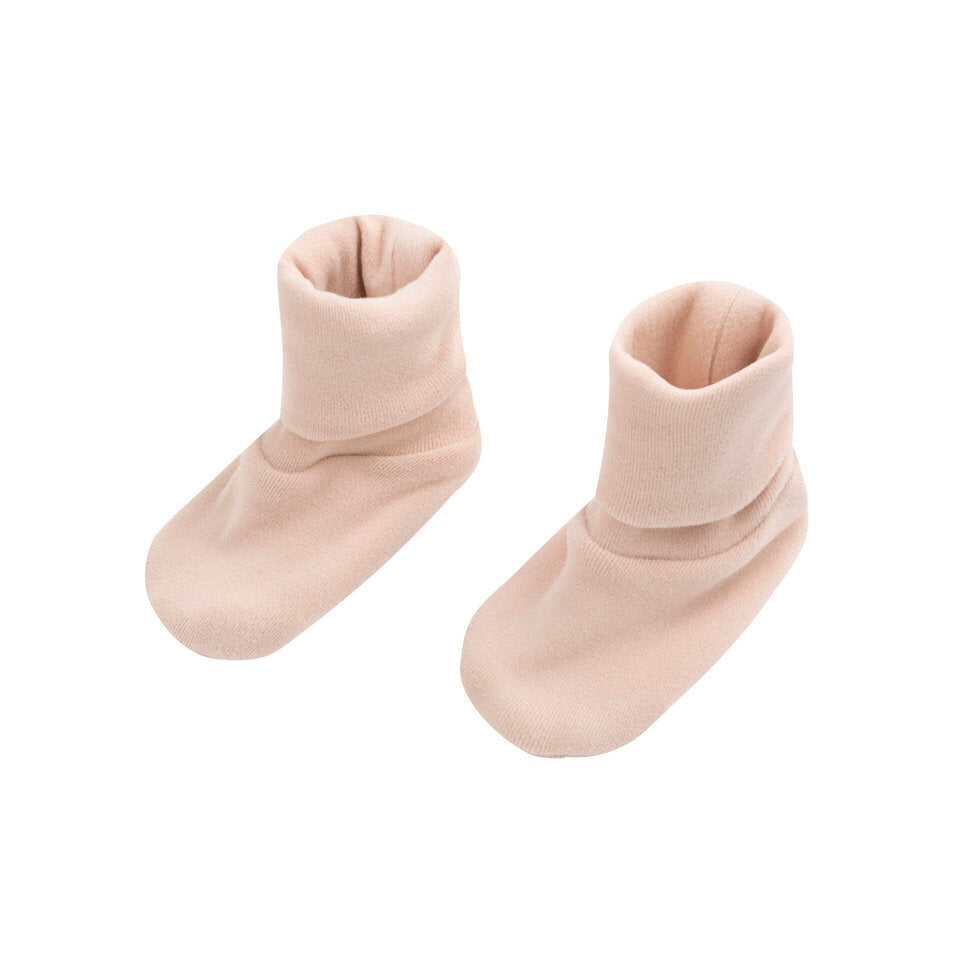 set knit fleece wrap top and pants with bonnet and booties - pink