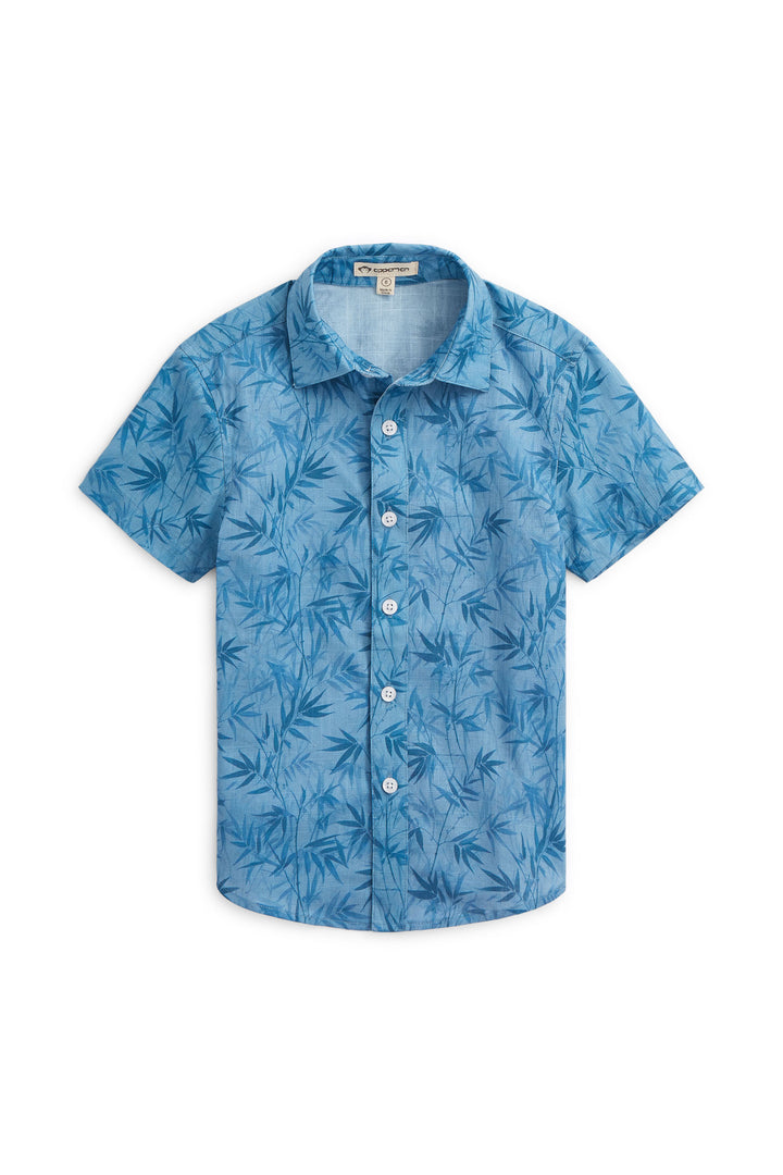 shirt s/s bamboo printed - blue