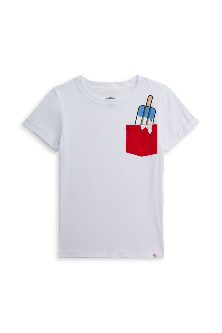 tee s/s ice pop pocket - white