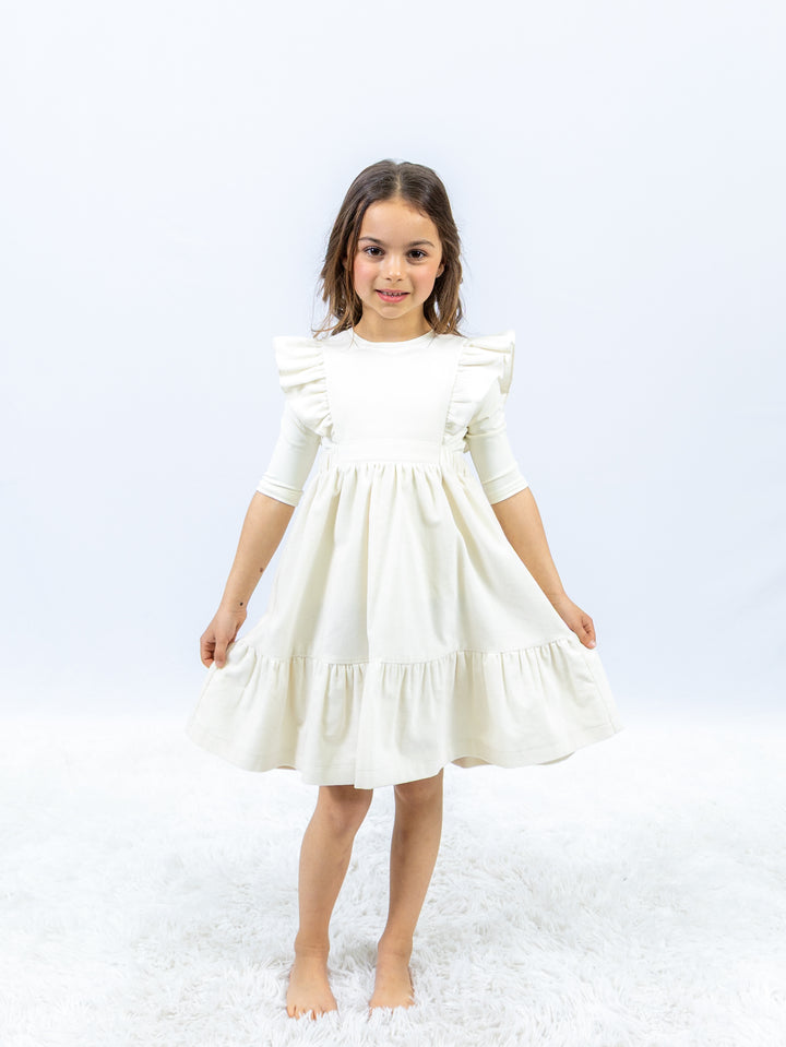 dress velvet flutter jumper - ivory