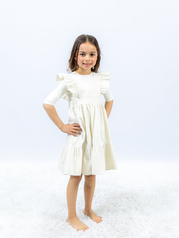 dress velvet flutter jumper - ivory