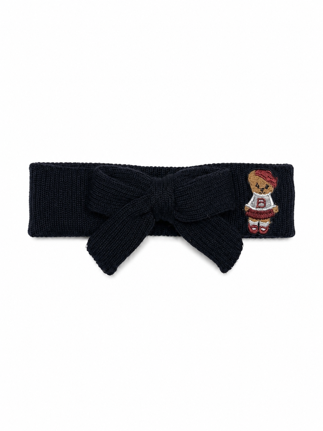 baby band teddy knits bow - black