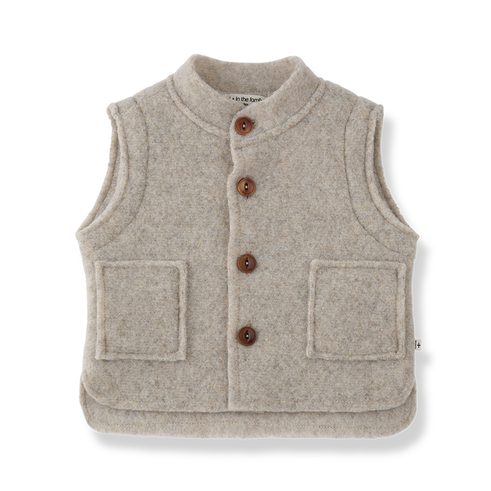 vest wool button up - beige