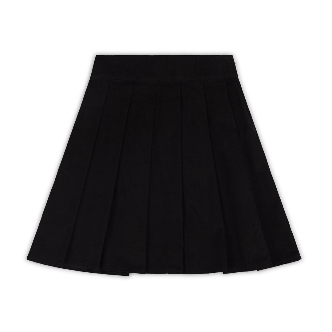 skirt box pleat - black corduroy
