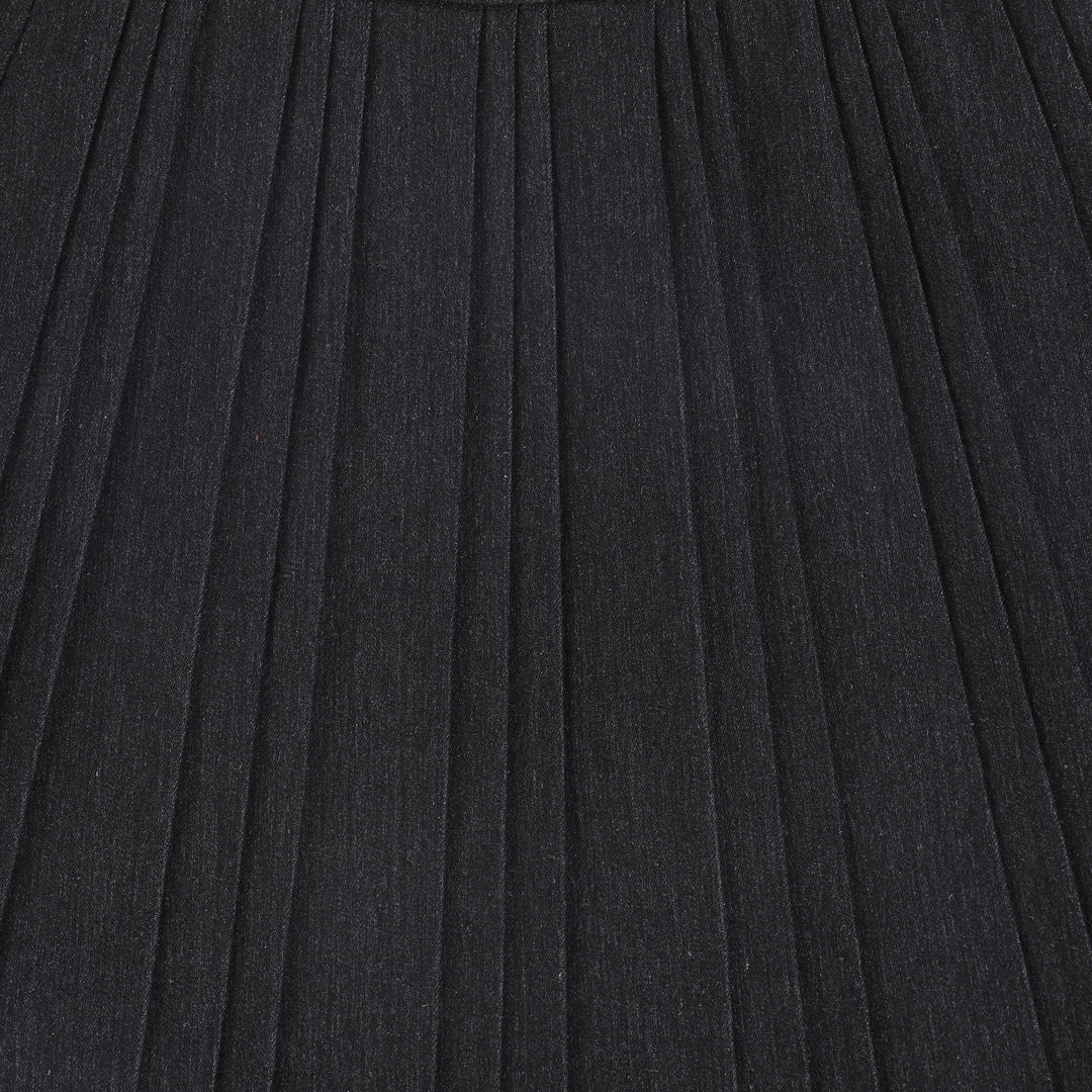 skirt pleated - black denim