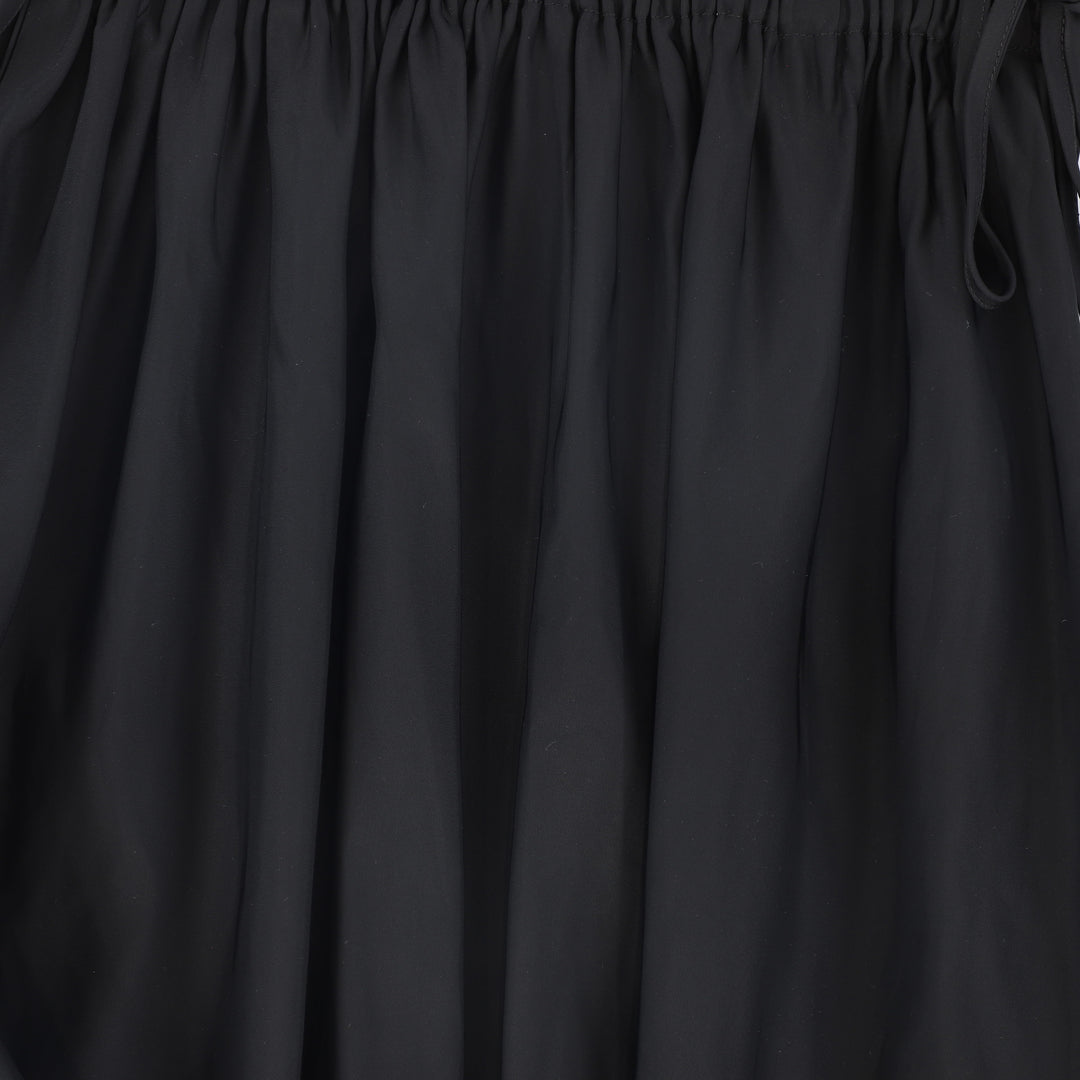 skirt rouched waist tie - black
