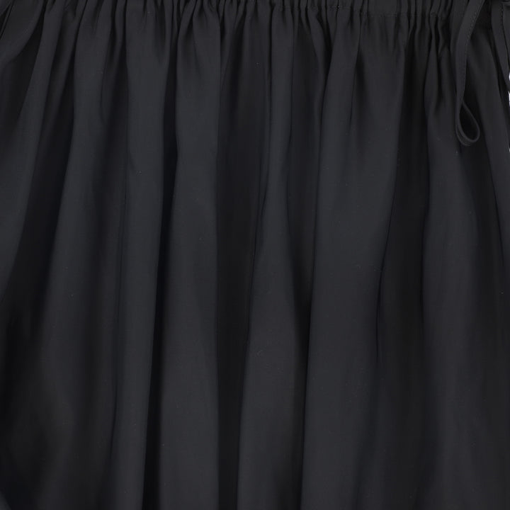 skirt rouched waist tie - black