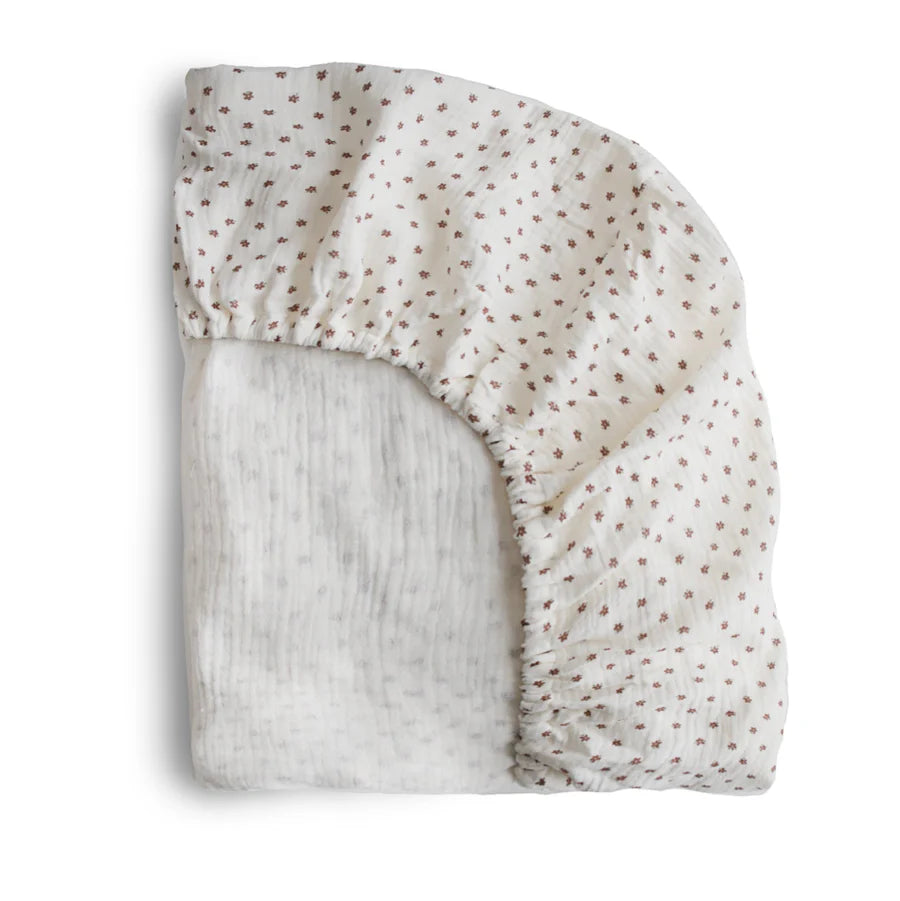 crib sheet regular muslin - bloom