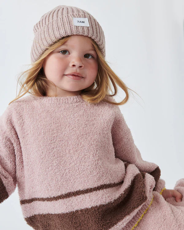 hat chunky knit - ash rose