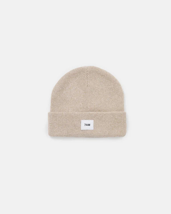 hat beanie heather - almond