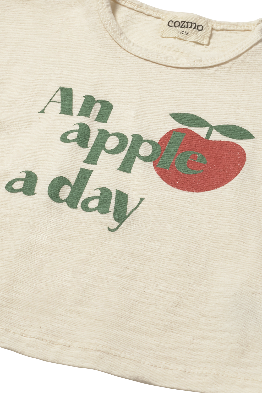 tee s/s an apple a day - ivory