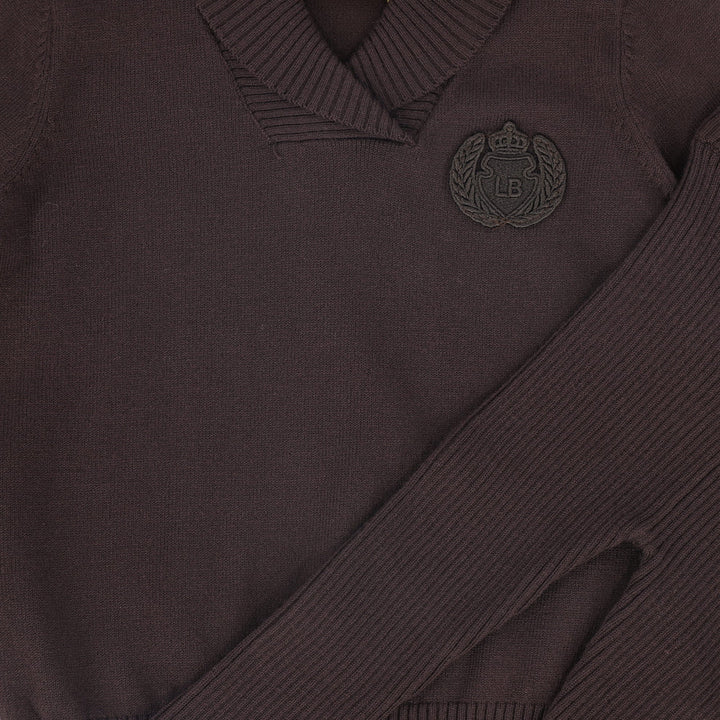 set outfit knit with emblem - brown