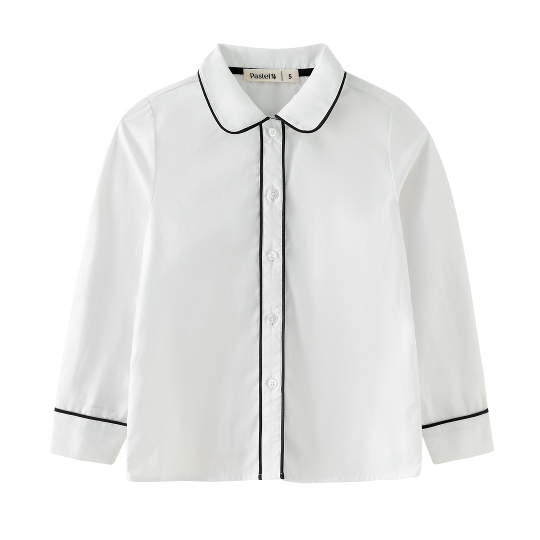 shirt l/s with trim - black trim