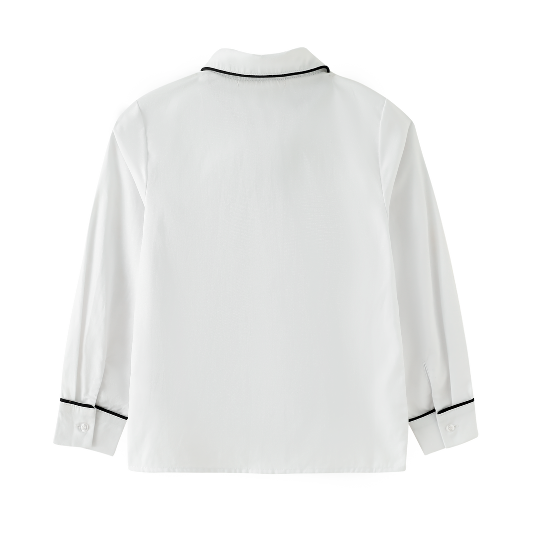 shirt l/s with trim - black trim