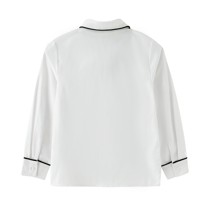 shirt l/s with trim - black trim