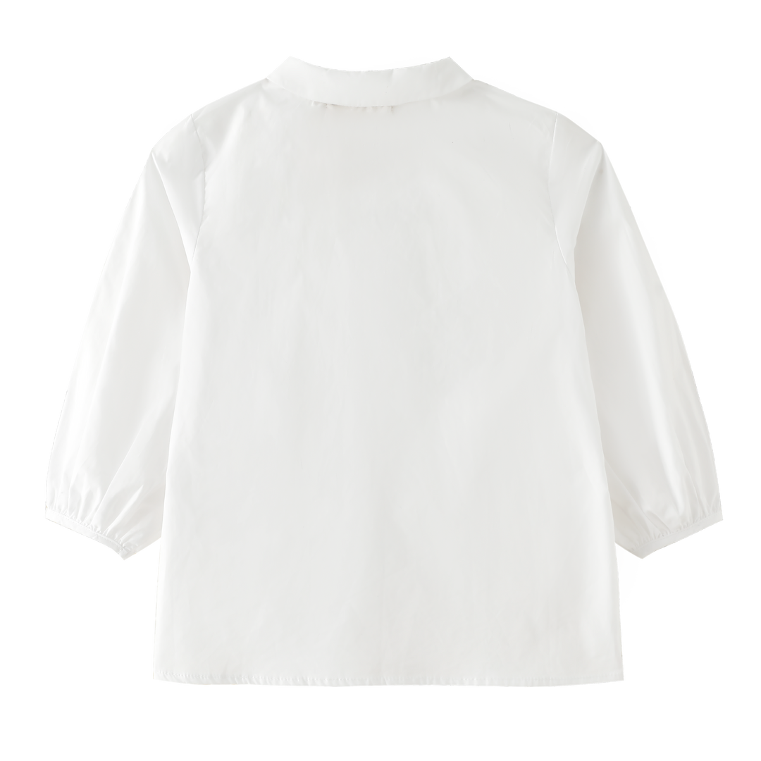 shirt l/s cotton with embroidery - gold embroidery