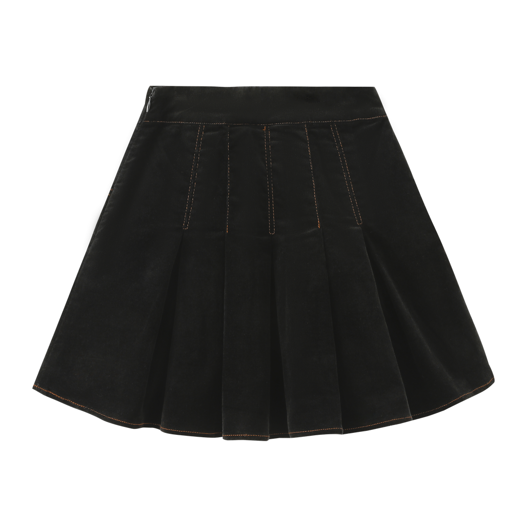 skirt panelled with pockets - black