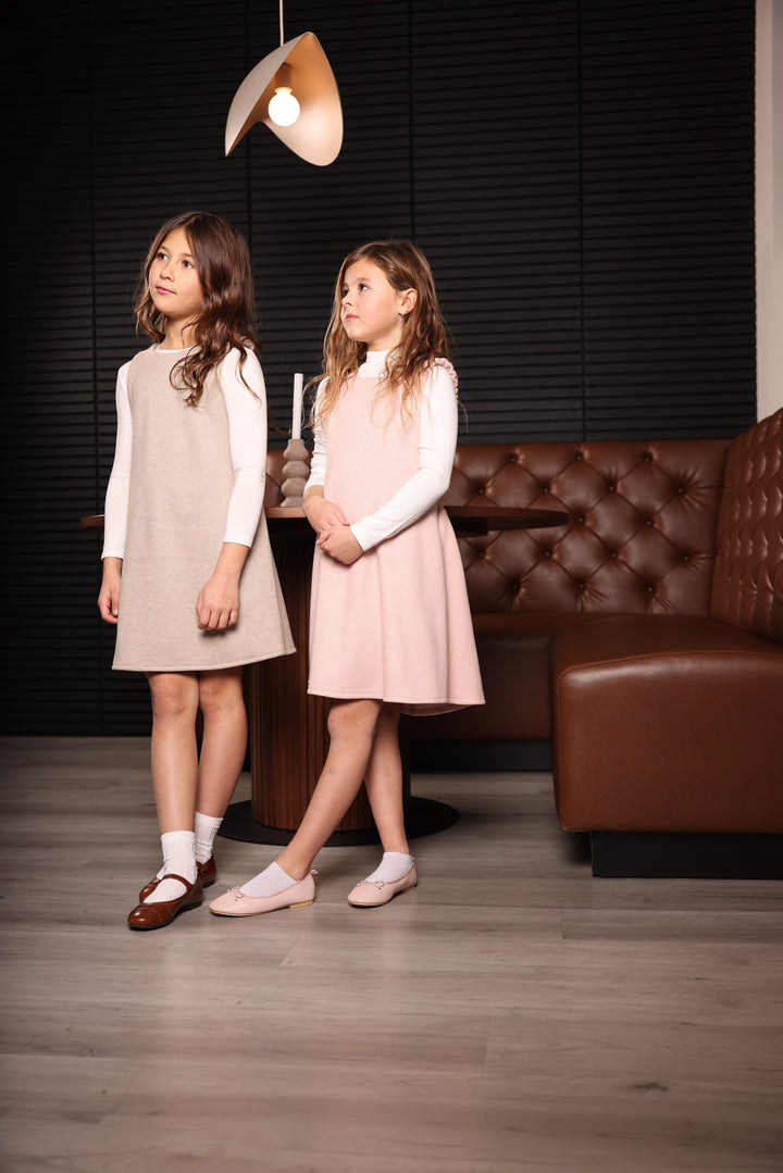 dress herringbone swing jumper - beige