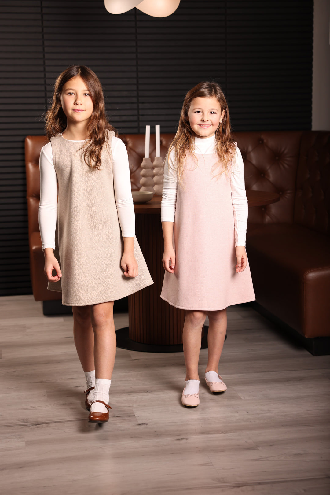 dress herringbone swing jumper - beige