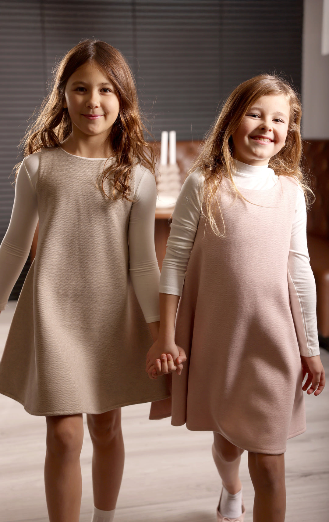 dress herringbone swing jumper - beige