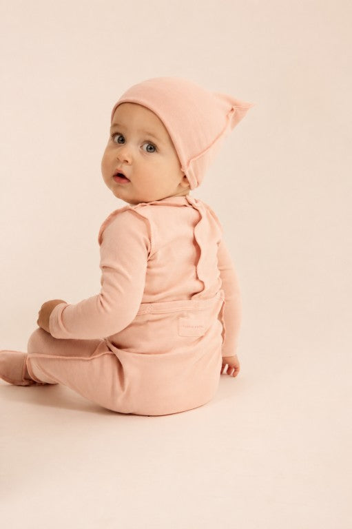 footie v neck - pink