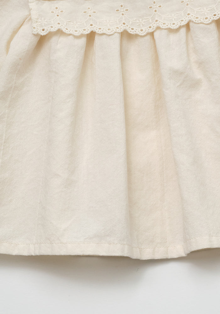 shirt l/s lace detail blouse - cream