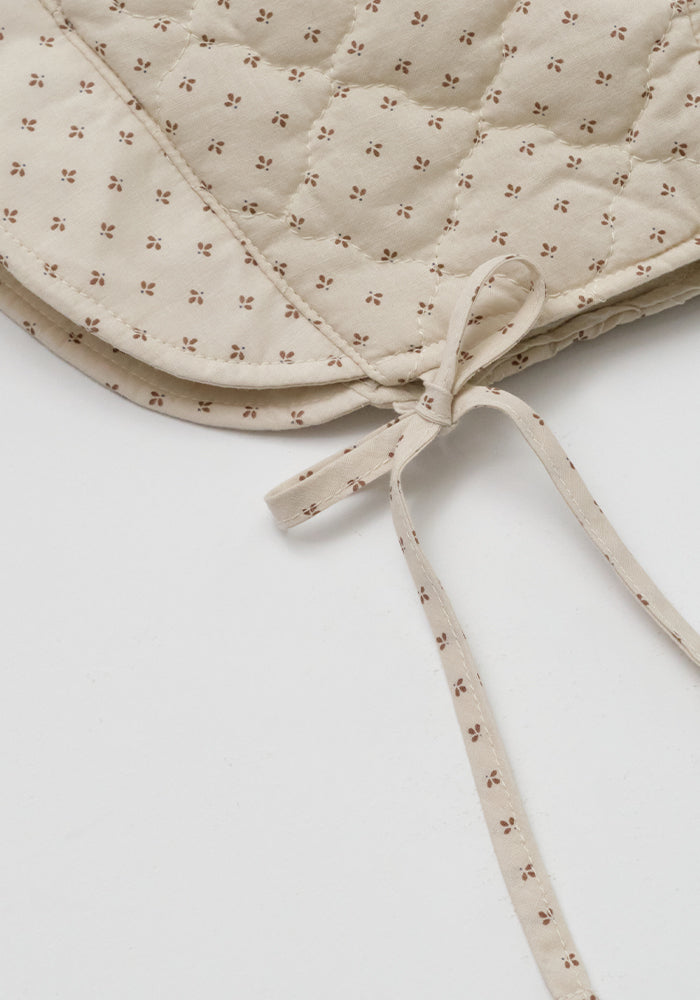 jacket quilted print frill trim with bonnet - vintage brick