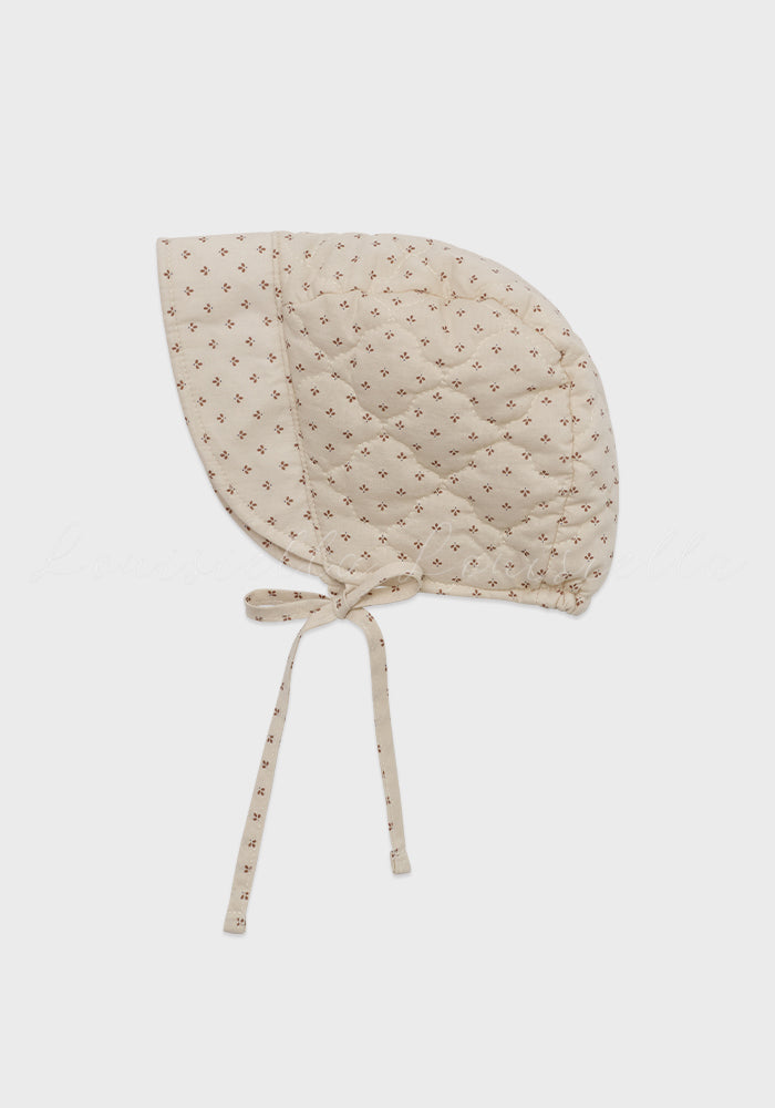 jacket quilted print frill trim with bonnet - vintage brick