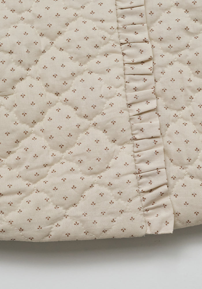 jacket quilted print frill trim with bonnet - vintage brick