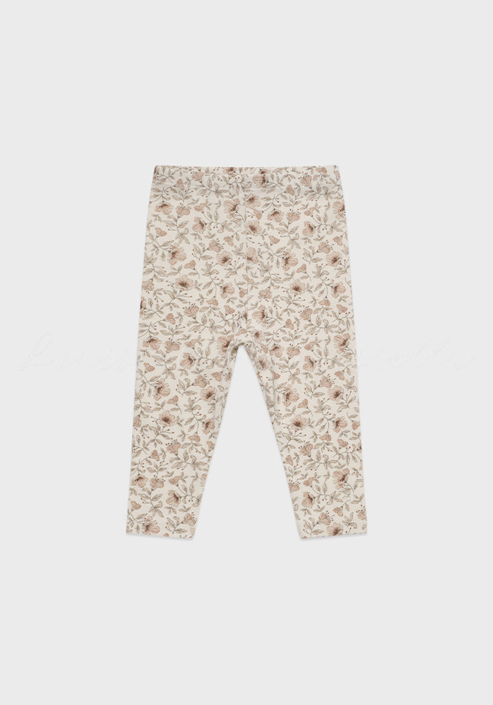 pajamas floral print top and leggings - vintage pink