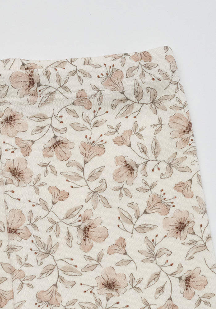 pajamas floral print top and leggings - vintage pink