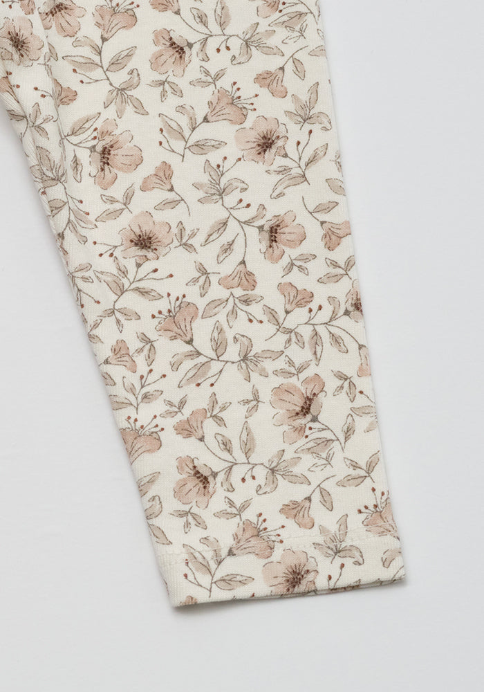 pajamas floral print top and leggings - vintage pink